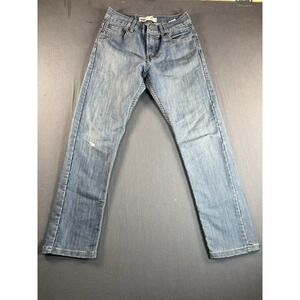 Levis 508 Jeans Mens 28x28 Blue Tapered Fit Denim Distressed Stretch
